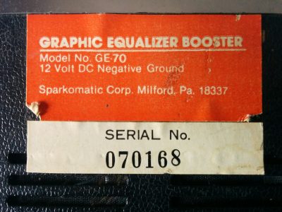 Equalizzatore / Booster Sparkomatic GE-70