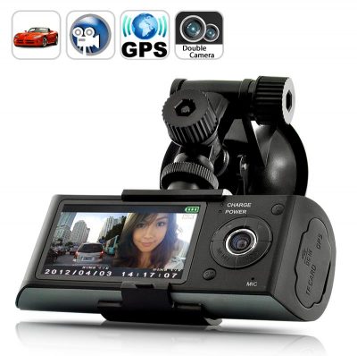 DVR Blackbox per auto - Dual Camera, GPS, Schermo LCD 2,7"